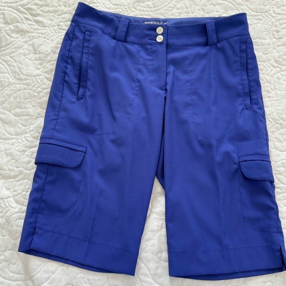 Nike Tour Performance Dri-Fit Periwinkle Sport Golf Bermuda Shorts Women's 4 EUC - Picture 3 of 11